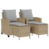 vidaXL 4 pcs conjunto de sof&aacute;s para jardim c/ almofad&otilde;es vime PE bege