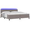 vidaXL Cama Box com colch&atilde;o Cinzento-acastanhado 200 x 200 cm tecido