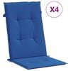 vidaXL Almofad&otilde;es para cadeiras altas de jardim 4 pcs tecido azul real