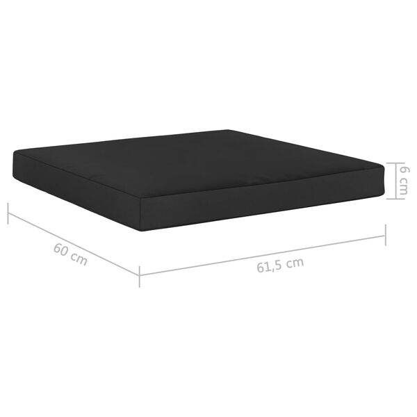 vidaXL Almofad&atilde;o para m&oacute;veis de paletes 60x61,5x6 cm tecido preto