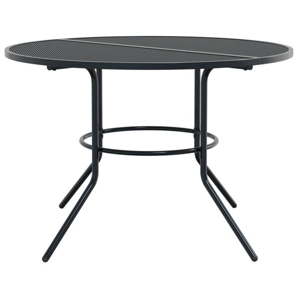 vidaXL Mesa de p&aacute;tio redonda &Oslash;110x72,5 cm a&ccedil;o revestido a p&oacute; antracite