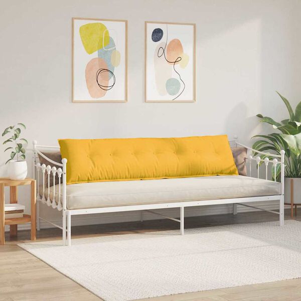 vidaXL Travesseiro para Costas Amarelo Claro 200 x 50 cm