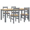 vidaXL 5 pcs conjunto de jantar PANAMA madeira pinho maci&ccedil;a cinzento