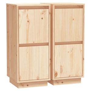 vidaXL Aparadores 2 pcs 31,5x34x75 cm madeira de pinho maci&ccedil;a