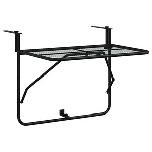 vidaXL Mesa para varanda 60x40 cm a&ccedil;o preto