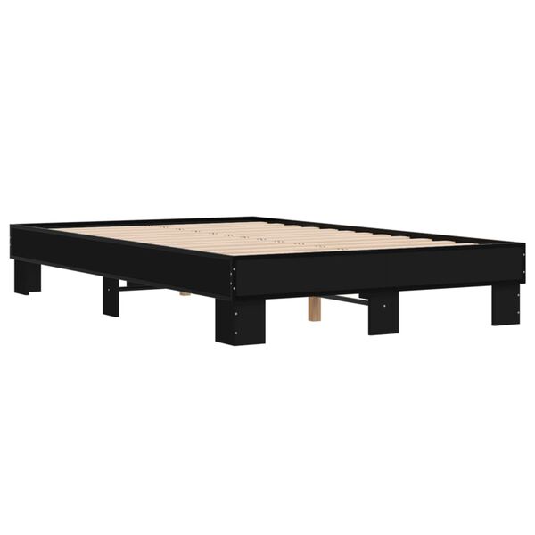 vidaXL Estrutura de cama 140x200 cm derivados de madeira/metal preto