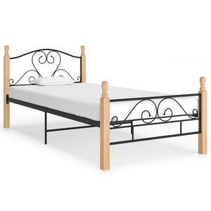 vidaXL Estrutura de cama 100x200 cm metal preto