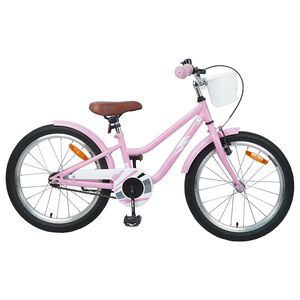 vidaXL Bicicleta Infantil 18 Polegadas para 5-7 anos Rosa Claro