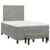 vidaXL Cama boxspring c/ colch&atilde;o 120x200 cm veludo cinzento-claro