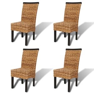 vidaXL Cadeiras de jantar 4 pcs abac&aacute; e madeira de mangueira maci&ccedil;a