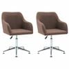 vidaXL Cadeiras de jantar girat&oacute;rias 2 pcs tecido castanho