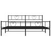 vidaXL Estrutura de cama com cabeceira e p&eacute;s 183x213 cm metal preto