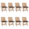 vidaXL Cadeiras de jardim dobr&aacute;veis c/ almofad&otilde;es 8 pcs teca maci&ccedil;a
