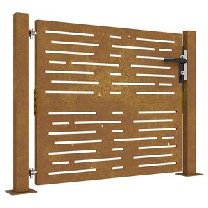 vidaXL Port&atilde;o de jardim 100x75 cm em a&ccedil;o corten com design quadrado