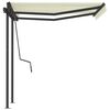 vidaXL Toldo retr&aacute;til manual com postes 3,5x2,5 m cor creme