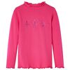 vidaXL T-shirt de manga comprida para crian&ccedil;a rosa-choque 116