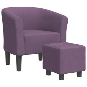 vidaXL Poltrona com apoio de p&eacute;s tecido roxo