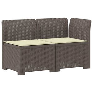 vidaXL Sof&aacute; de Jardim 2 Lugares com Almofadas Look Rattan PP