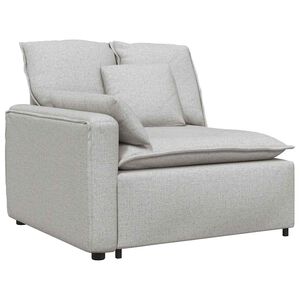 vidaXL M&oacute;dulo de extremidade de apoio de bra&ccedil;o para sof&aacute; modular com almofadas, cinza nuvem, 100 cm