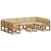 vidaXL Conjunto de Sof&aacute;s para Exterior 10 pcs Natural e Bege