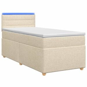 vidaXL Cama box spring com colch&atilde;o Creme 100 x 200 cm Tecido
