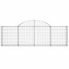 vidaXL Cestos gabi&atilde;o arqueados 15pcs 200x30x60/80 cm ferro galvanizado