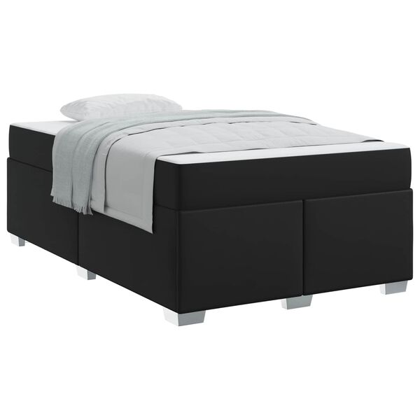 vidaXL Estrutura da Cama com colch&atilde;o Preto 120 x 200 cm tecido