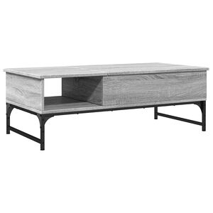 vidaXL Mesa de centro 100x50x35cm deriv. madeira/metal cinzento sonoma