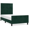 vidaXL Estrutura de cama sem colch&atilde;o 90x190 cm veludo verde-escuro