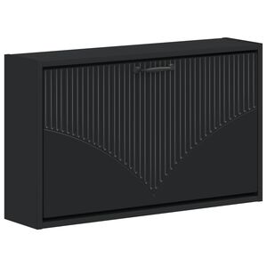 vidaXL Arm&aacute;rio de Sapatos de Parede HOORN 71 x 17 x 43 cm Preto