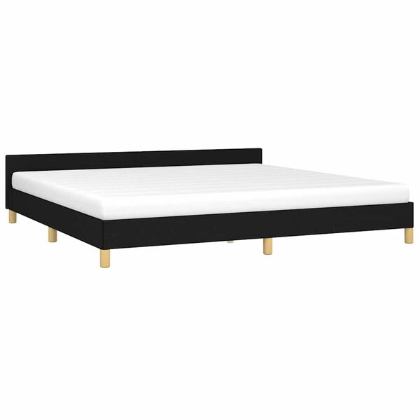 vidaXL Estrutura de cama sem colch&atilde;o 200x200 cm tecido preto