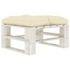 vidaXL 4 pcs conjunto lounge de jardim em paletes c/ almofad&otilde;es creme