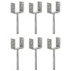 vidaXL &Acirc;ncoras de veda&ccedil;&atilde;o 6 pcs 10x6x30 cm a&ccedil;o galvanizado prateado