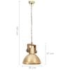vidaXL Candeeiro suspenso industrial redondo 25 W 30 cm E27 bronze