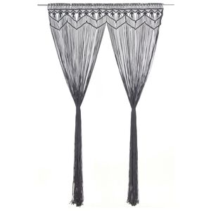vidaXL Cortina macram&eacute; 140x240 cm algod&atilde;o antracite