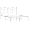 vidaXL Estrutura de cama com cabeceira 140x190 cm metal branco