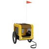 vidaXL Reboque bicicleta p/ animais tecido oxford/ferro amarelo/preto