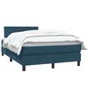 vidaXL Cama com molas/colch&atilde;o 120x210 cm veludo azul-escuro