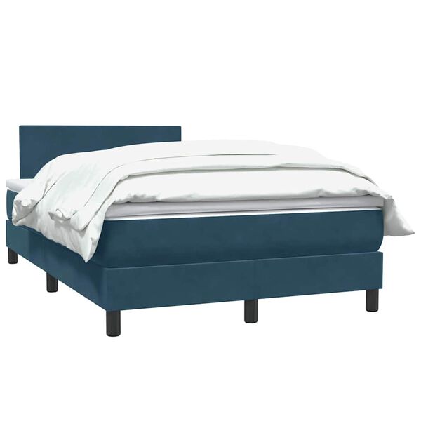 vidaXL Cama com molas/colch&atilde;o 120x210 cm veludo azul-escuro