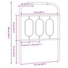 vidaXL Cabeceira de substitui&ccedil;&atilde;o 75 cm metal preto