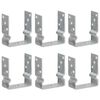 vidaXL &Acirc;ncoras de veda&ccedil;&atilde;o 6 pcs 12x6x15 cm a&ccedil;o galvanizado prateado