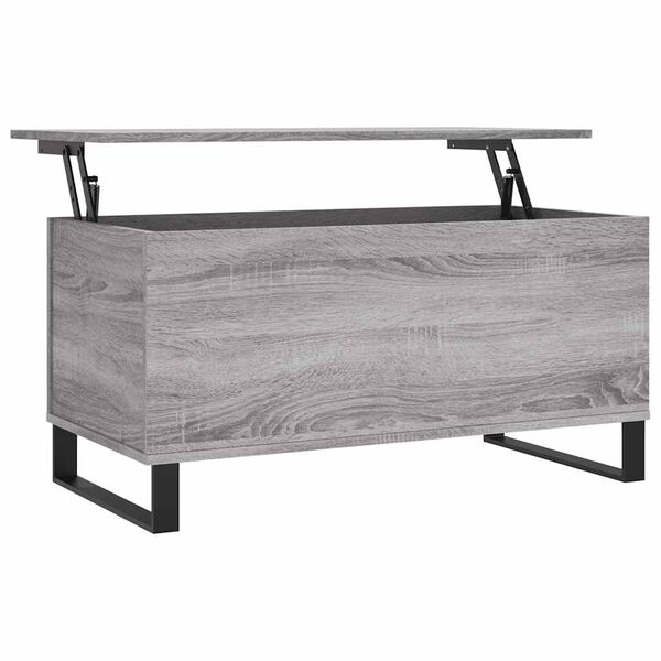 vidaXL Mesa de centro 90x44,5x45 cm derivados de madeira cinza sonoma