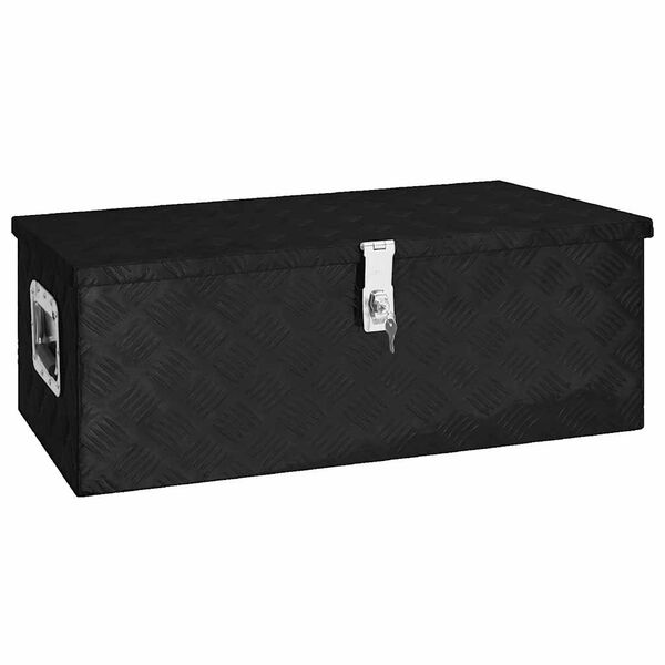 vidaXL Caixa de arruma&ccedil;&atilde;o 80x39x30 cm alum&iacute;nio preto
