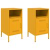 vidaXL Mesas de cabeceira 2 pcs 36x39x68 cm a&ccedil;o amarelo mostarda