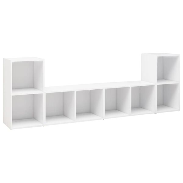 vidaXL Móveis de TV 4 pcs 72x35x36,5 cm derivados de madeira branco