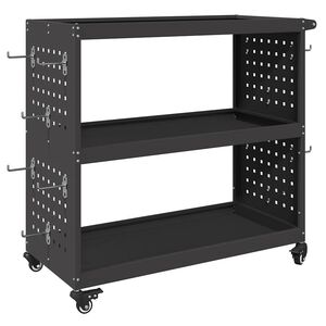 vidaXL Carro de Ferramentas Preto 75 x 35 x 73 cm A&ccedil;o laminado a frio