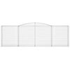 vidaXL Cestos gabião arqueados 7pcs 400x50x120/140cm ferro galvanizado