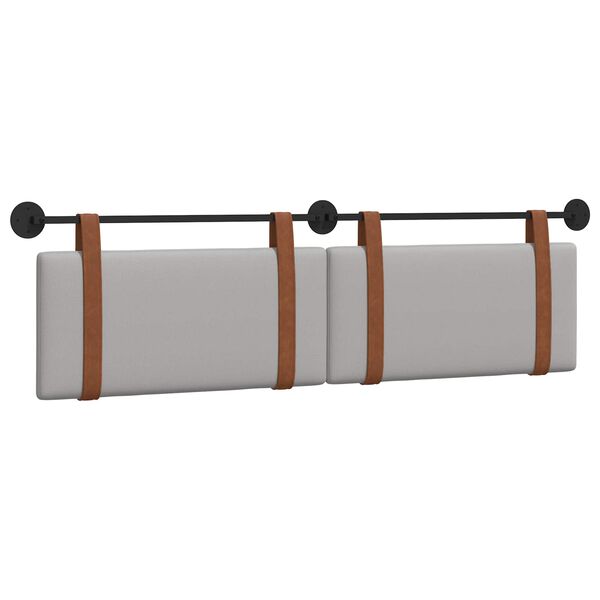 vidaXL Cabeceira Suspensa Liso Cinza Nuvem 170 x 55 x 5 cm PU Antigo