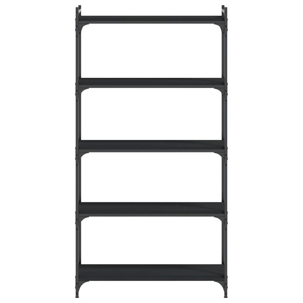 vidaXL Estante c/ 5 prateleiras 80x30x154cm derivados de madeira preto