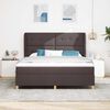 vidaXL Cama Box Springs com Colch&atilde;o Cinza Escuro 90x190 cm tecido